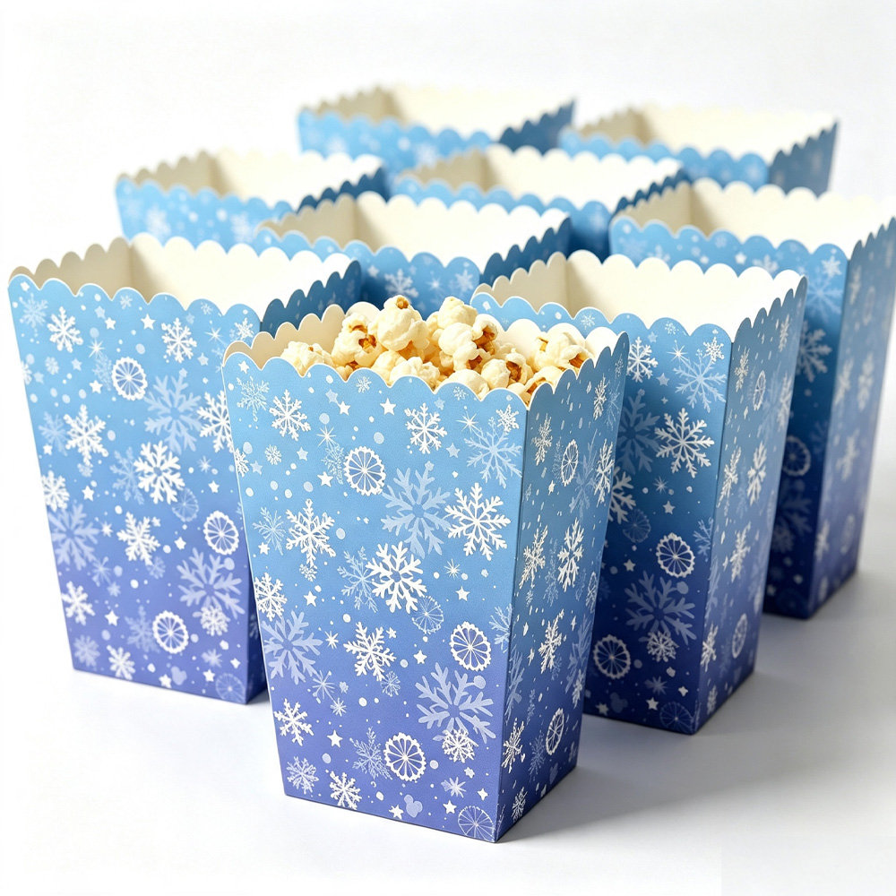 10-50pcs Snowflake Popcorn Box - Event Party Box 评论和价格