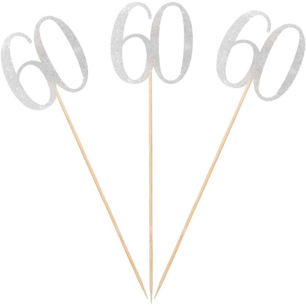 Set of 12 Silver Glitter Stick - Centerpiece Stick 评论和价格