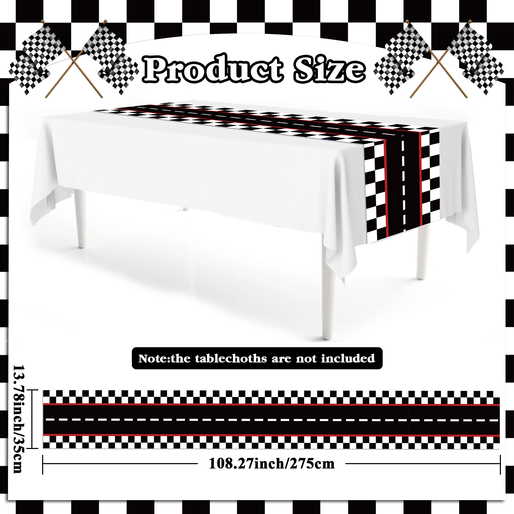1/3/6Pcs Racing Donuts Jungle  - Table Cloth Disposable 评论和价格