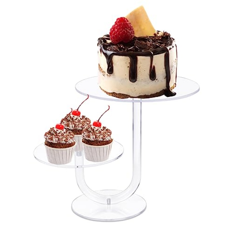 2 Tier Clear Cake Stand Acryli - Cupcake Stand Tier 评论和价格