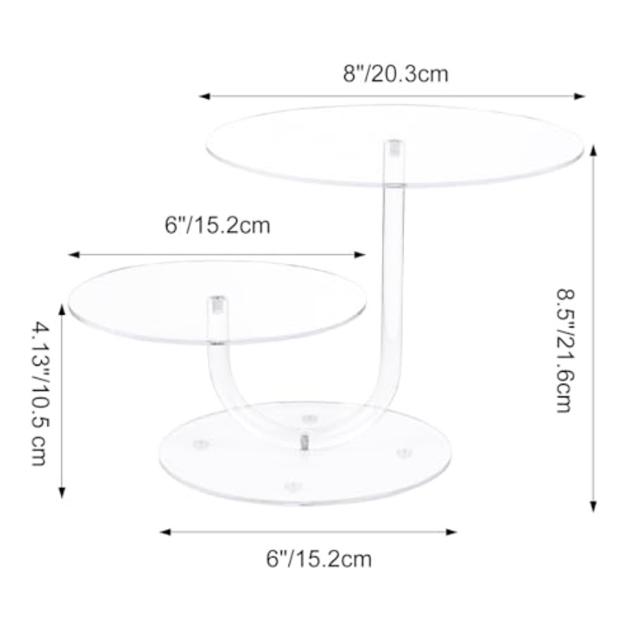 2 Tier Clear Cake Stand Acryli - Cupcake Stand Tier 评论和价格