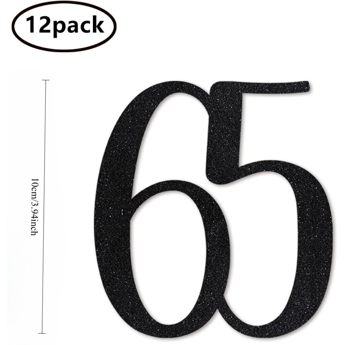 Black Glitter 65th Birthday Ce - Centerpiece Stick 评论和价格