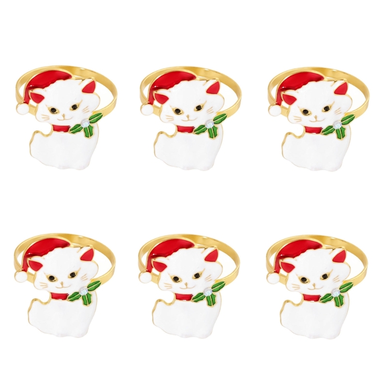 Christmas Napkin Rings, Metal  - Napkin Folding Set 评论和价格