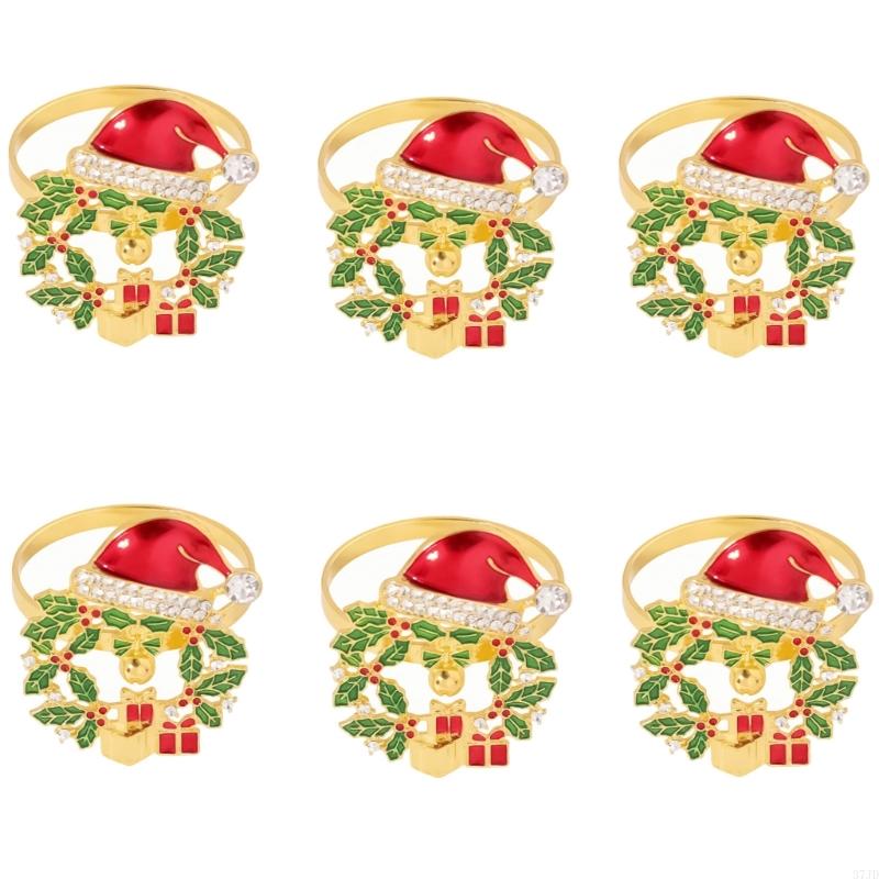 Christmas Napkin Rings, Metal  - Napkin Folding Set 评论和价格