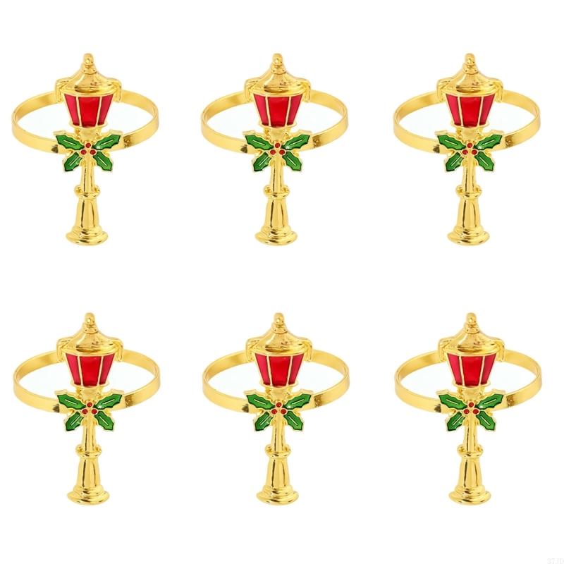 Christmas Napkin Rings, Metal  - Napkin Folding Set 评论和价格