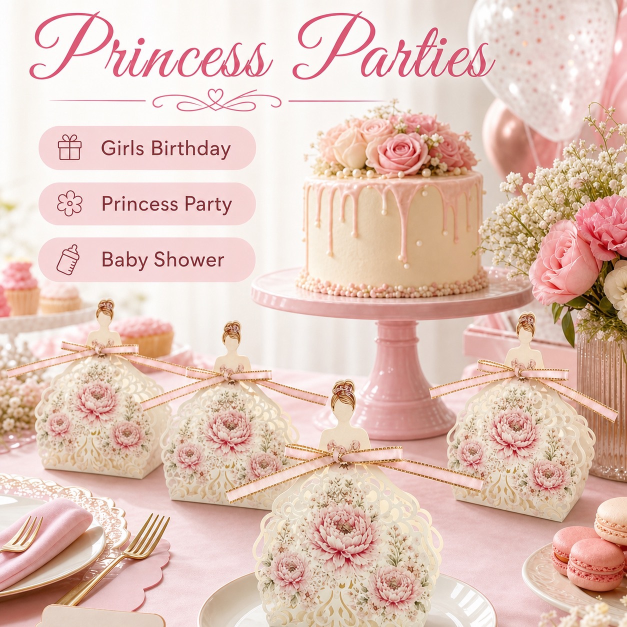 10 Sets DIY European Princess  - Event Party Box 评论和价格