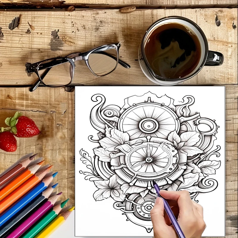 Coloring Book Steampunk Flower - Supply Event 评论和价格