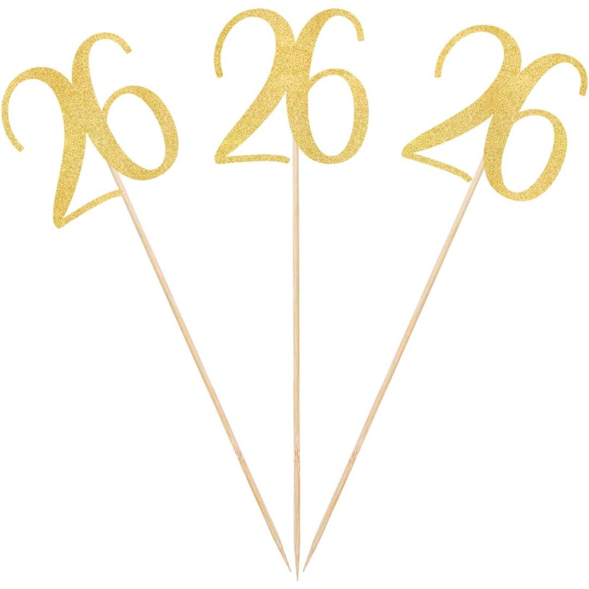 Gold Glitter 26th Birthday Cen - Centerpiece Stick 评论和价格