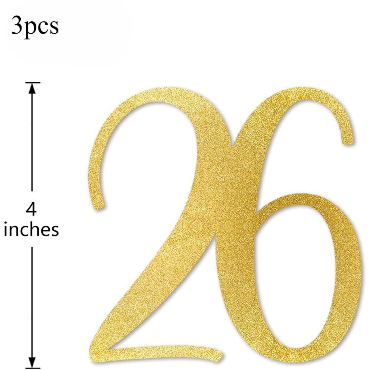 Gold Glitter 26th Birthday Cen - Centerpiece Stick 评论和价格